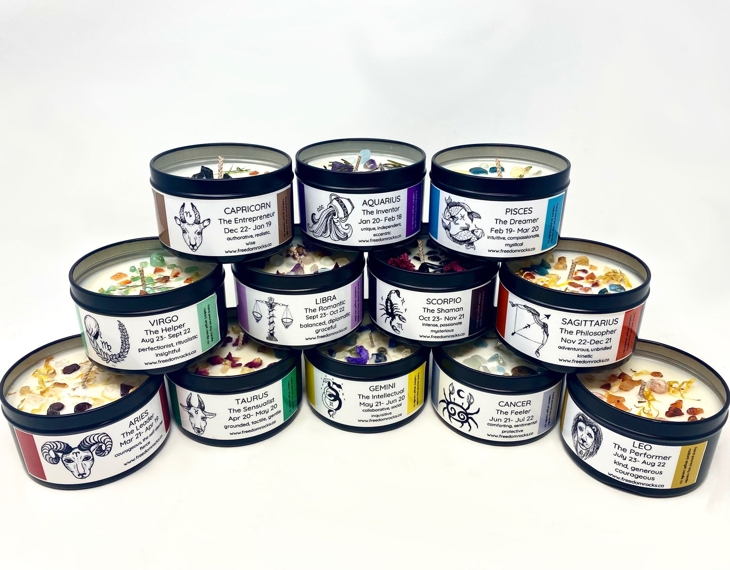 Freedom Rocks Astrology Candles  - Crystal Infused