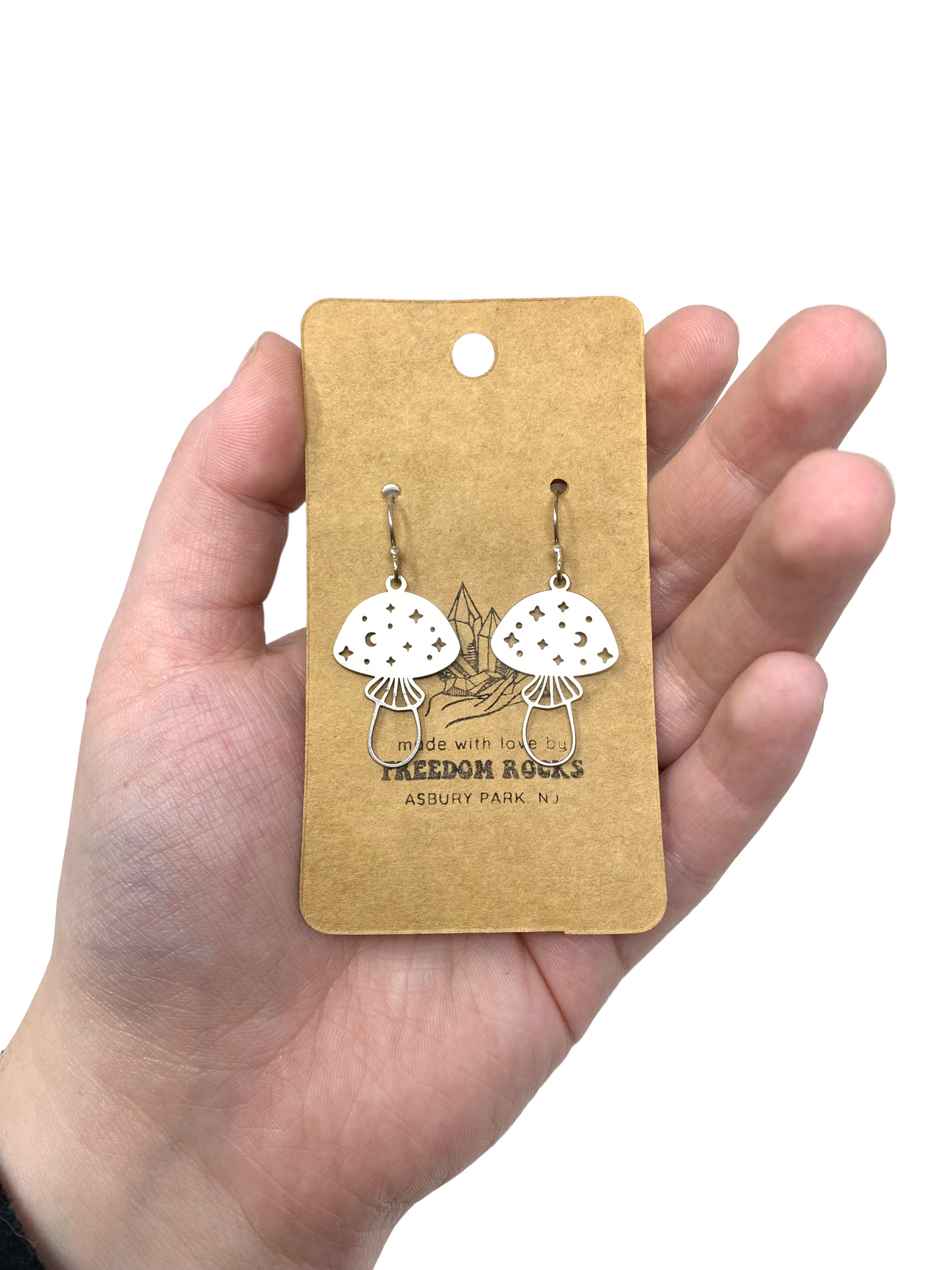 Silver Mushroom Earrings
