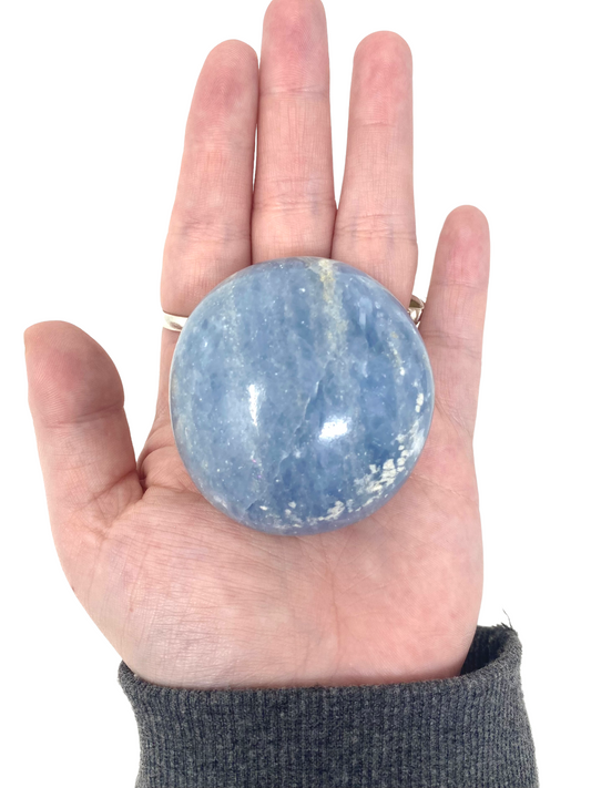 Blue Calcite Palm Stone