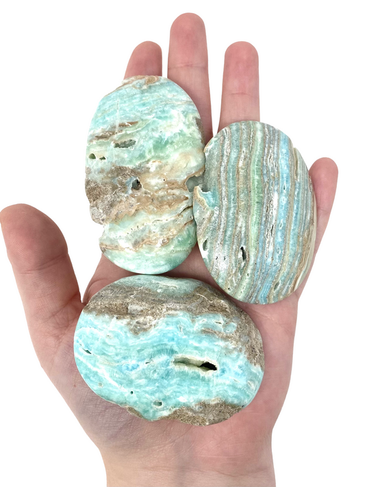 Blue Caribbean Calcite Palm Stone