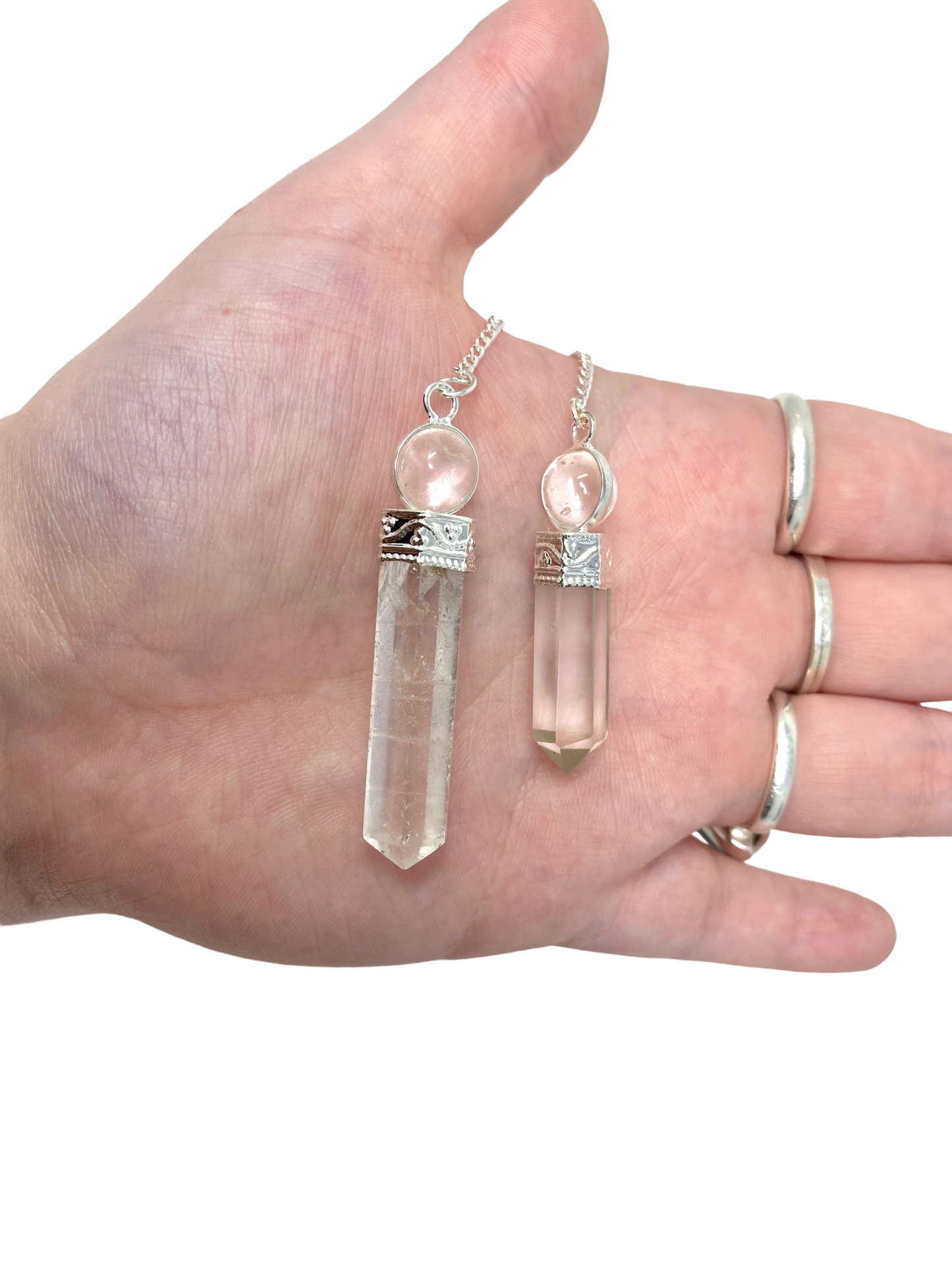 Crystal Pendulum with Crystal Ball and chain