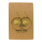 Gold Plated Hoop Earrings with Brass Sunflower Charm