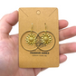 Gold Plated Hoop Earrings with Brass Sunflower Charm