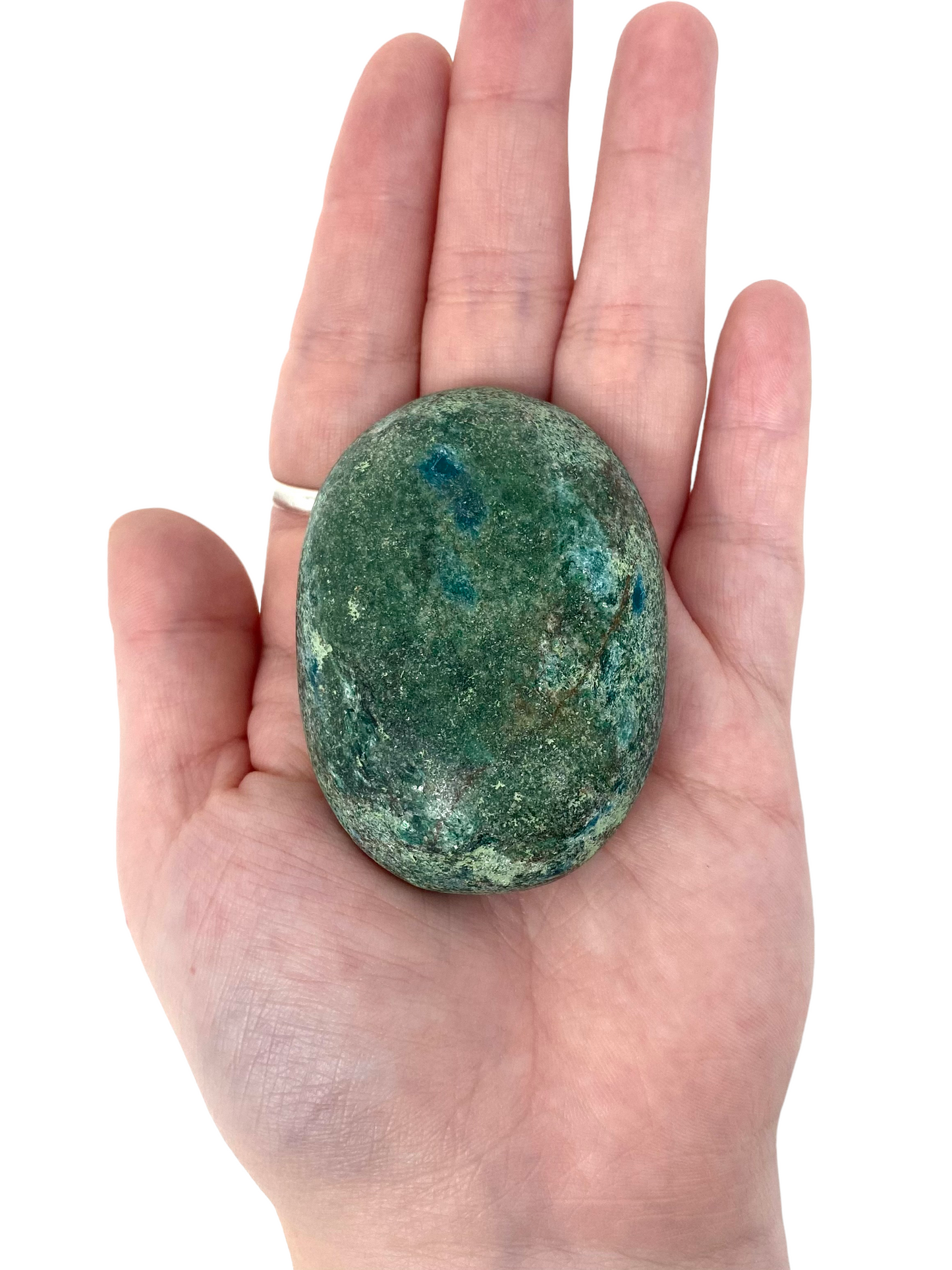 Green Fuschite Palm Stones From India