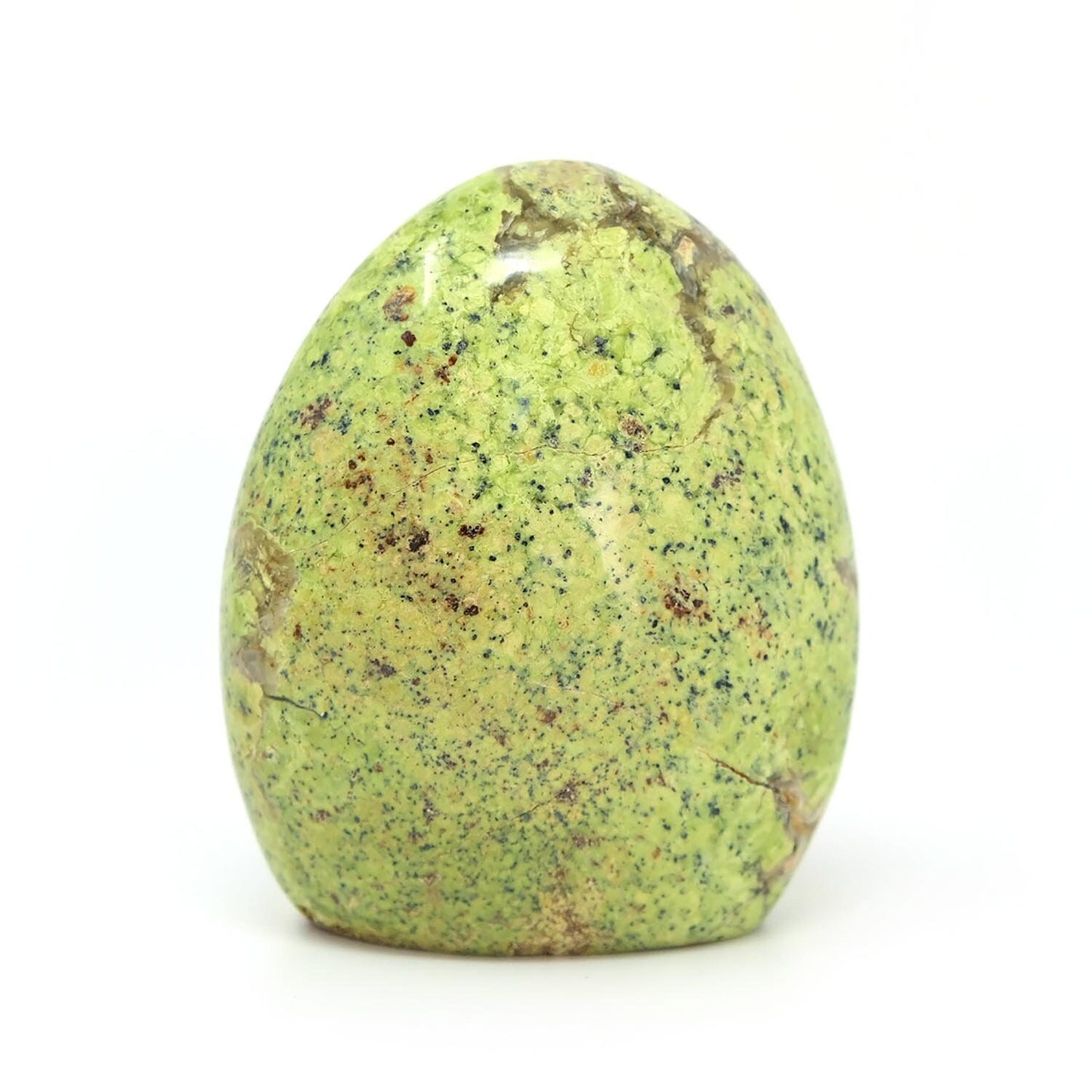 Large Green Opal Polished Free Standing Heart Opening Heart Chakra Stone