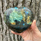 Freedom Rocks Labradorite Heart Stone of Illumination Third Eye Protective Stone / Reiki Healing Crystal All Natural Stone
