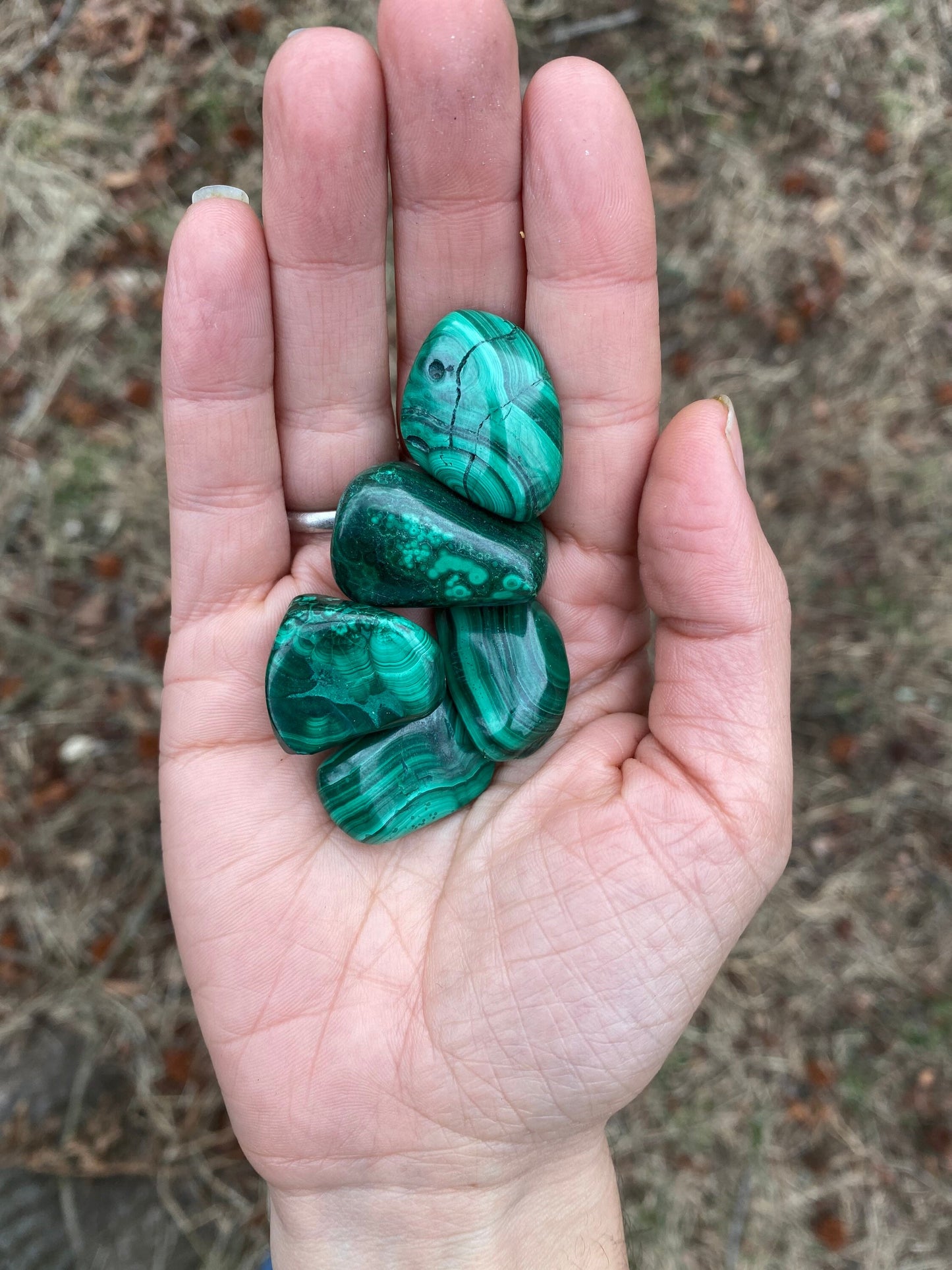 Natural Malachite Polished Tumble Stone Natural Crystal Green Stone Heart Opener Chakra Stone Stone of Transformation