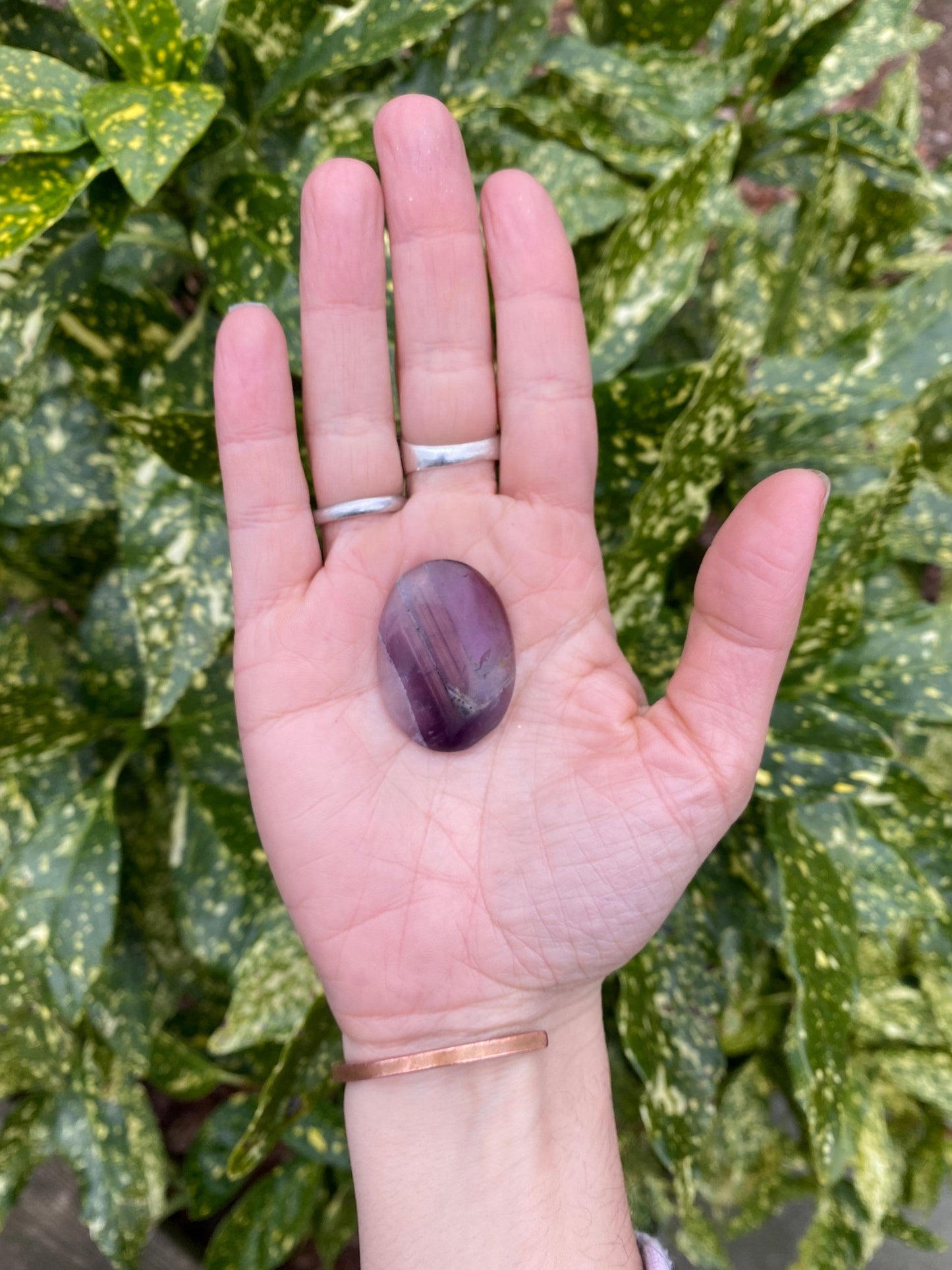 Amethyst Happy Stone / Worry Stone / Natural Crystal / Relaxing / Spiritual / Calming / Intuition Stone