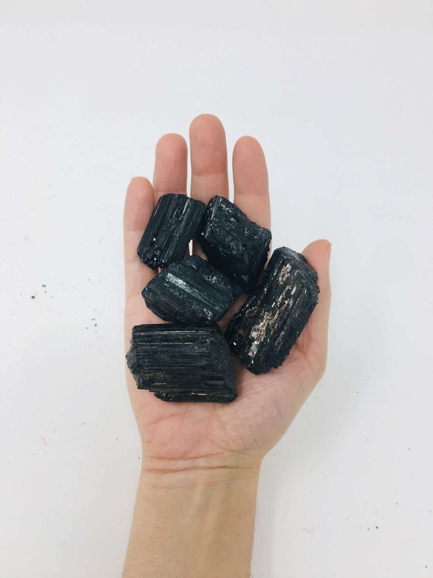 Raw Black Tourmaline Crystal Rough Black Tourmaline natural Specimen Supports Protection Security  Boundaries 1-2" in size