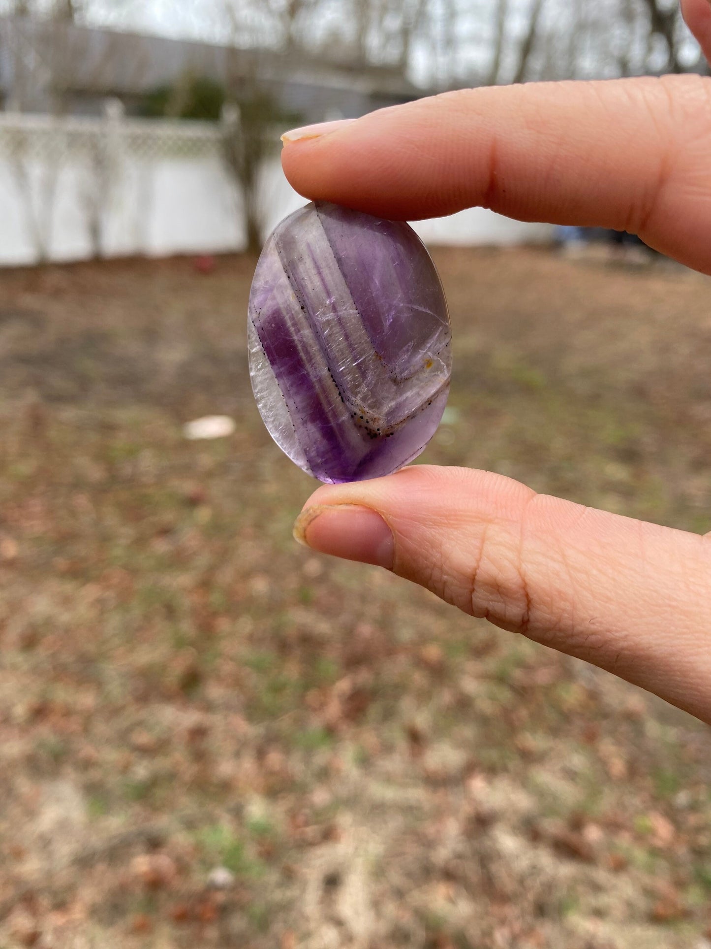 Amethyst Happy Stone / Worry Stone / Natural Crystal / Relaxing / Spiritual / Calming / Intuition Stone