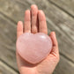 Large Pink Rose Quartz Polished Heart Shaped Natural Stone - unconditional love, compassion empathy and self love