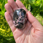 Rhodonite Palm Stone Natural Stone / polished crystal / Heart Chakra stone