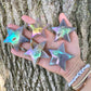 High Quality Aura Agate Star with Druzy Pocket / Star shaped Crystal / Rainbow Aura Agate Star