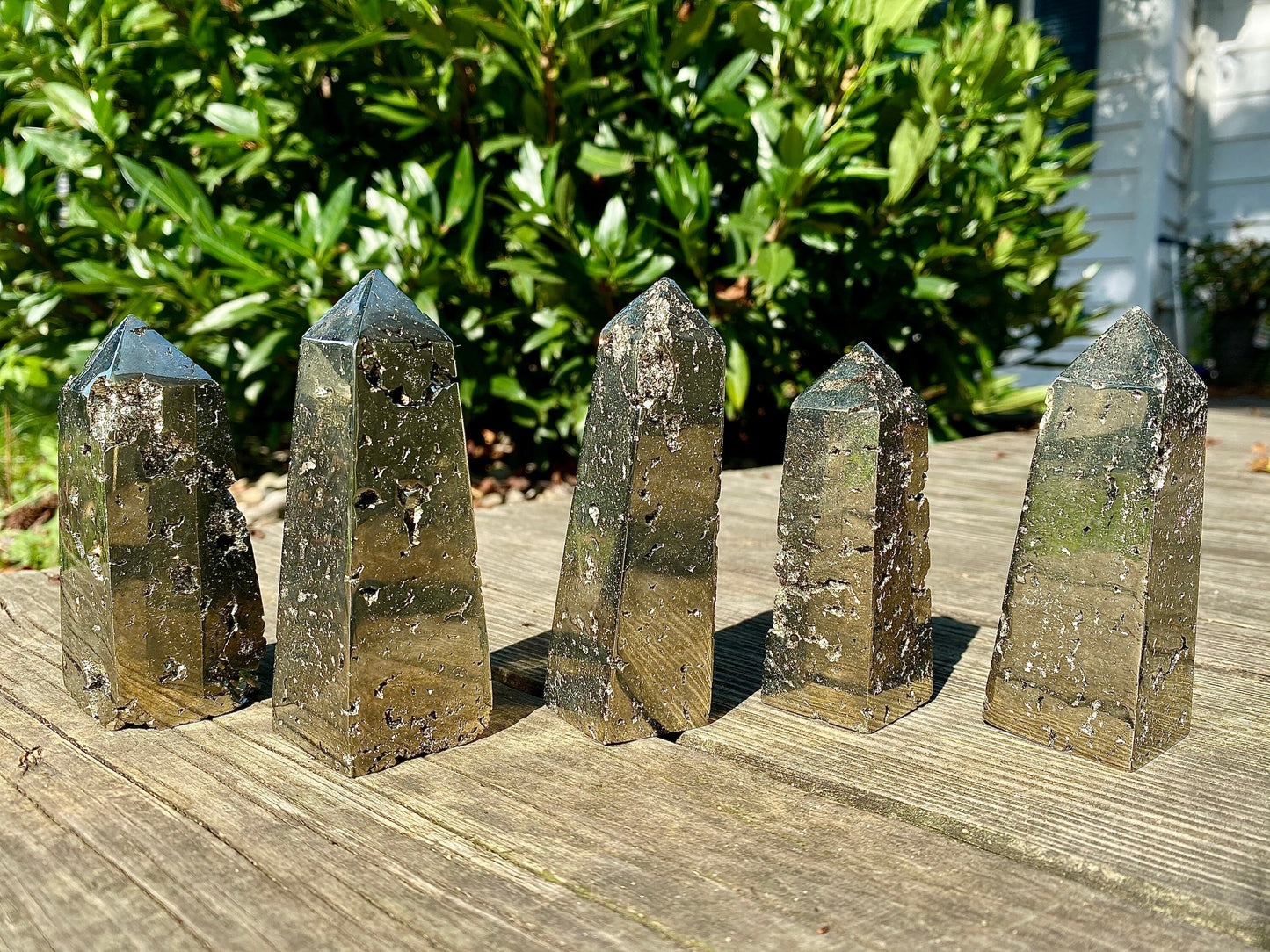 AAA Quality Polished Pyrite Obelisk Peru / Fools Gold / Prosperity/ Warm Radiating Energy/ Protective Stone/ Crystal for Abundance