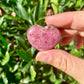 Small Rhodonite Natural Heart Shaped Stone / about 1 across/ polished crystal / Heart Chakra stone
