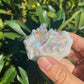Rainbow Aura Quartz Cluster / Angel Aura Quartz / Heart Chakra / Aura Quartz Crystal / White Aura Quartz