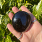 Polished Black Tourmaline Palm Stone natural Specimen / Supports Protection Security Setting Boundaries