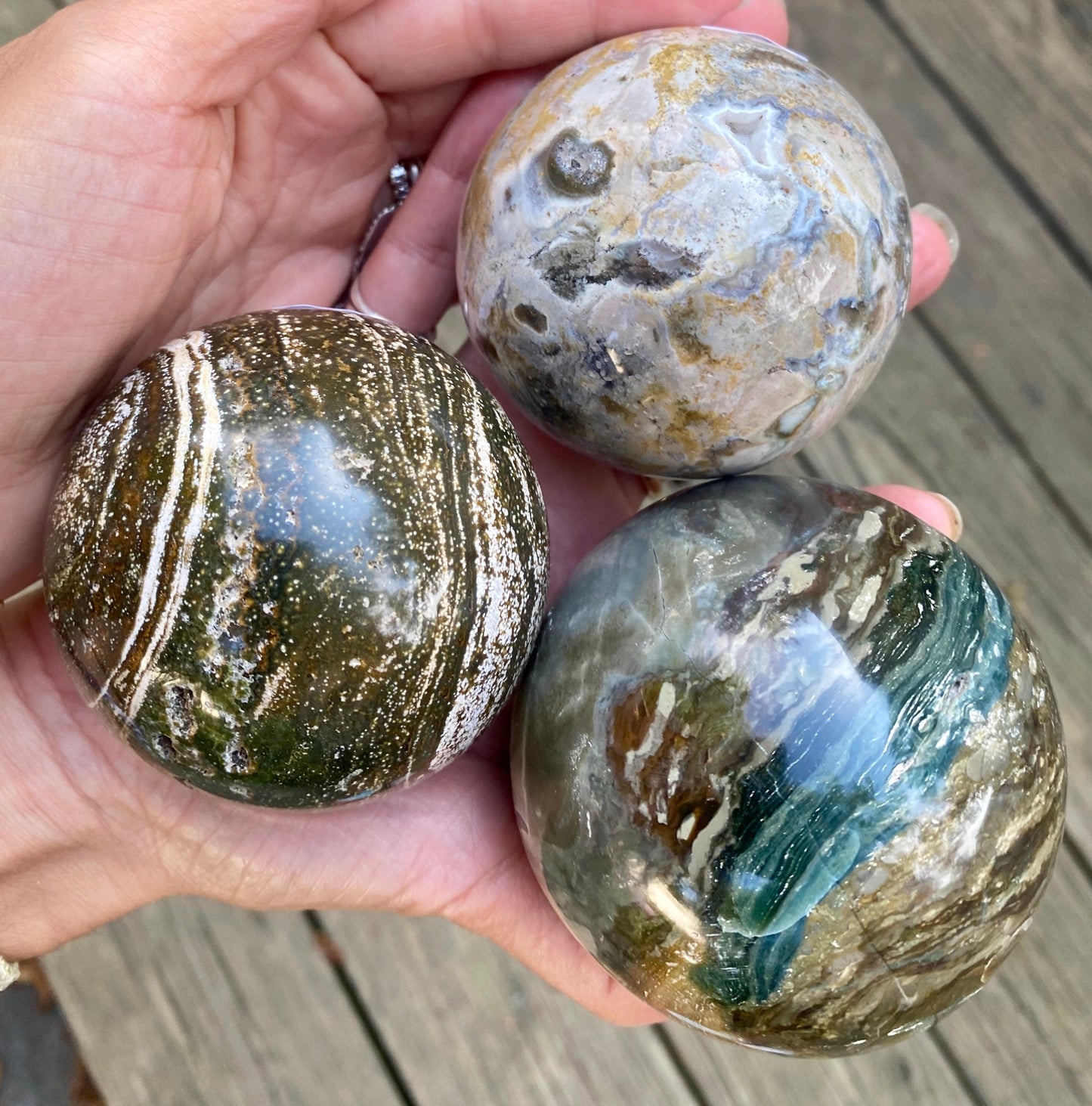 Ocean Jasper Sphere Natural Stone Gemstone Supportive Nurturing Crystal