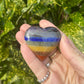 7 Layered Large Rainbow Chakra Polished Heart Crystal/ 2.5 Across