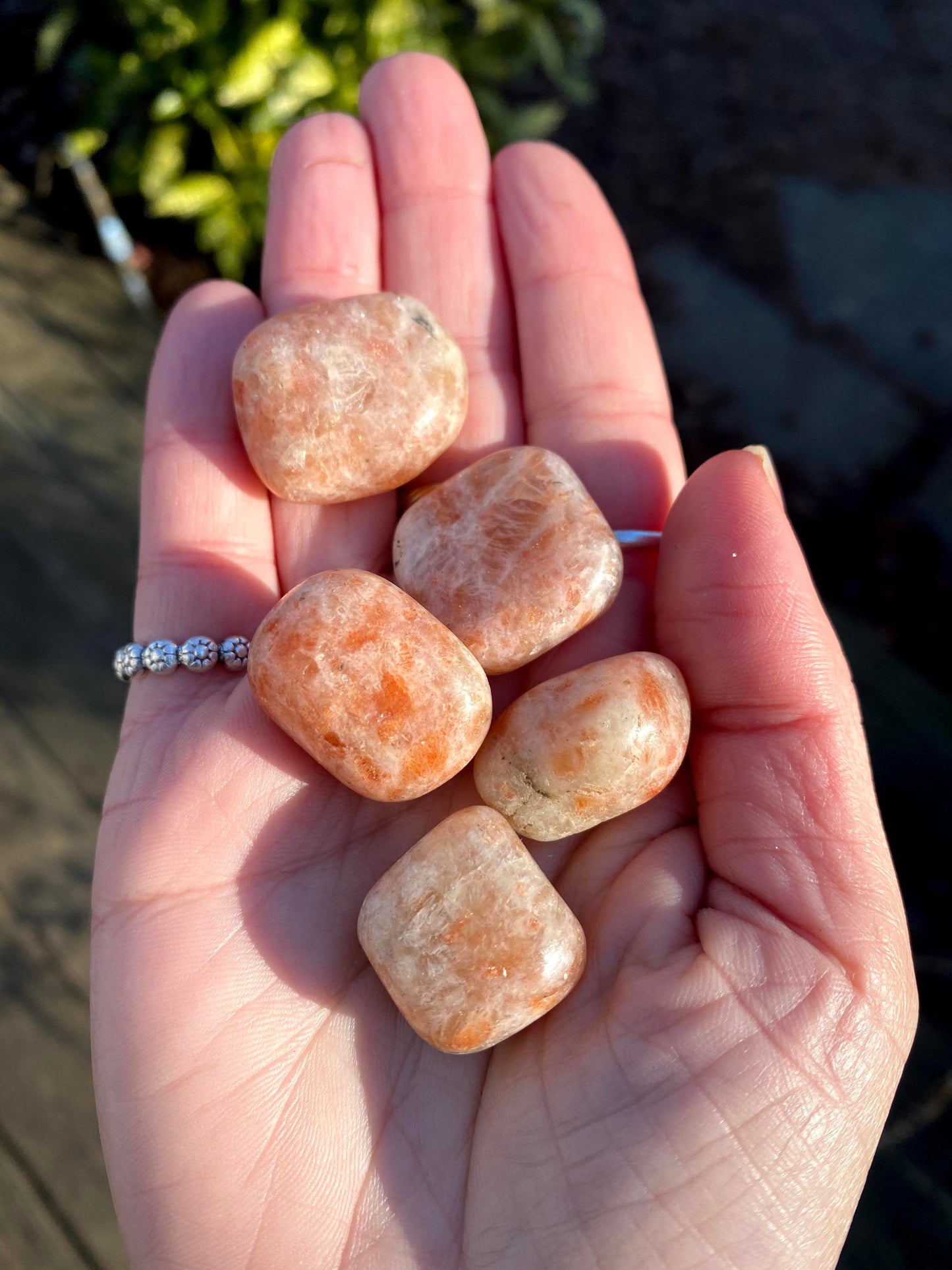 Polished Tumbled Sunstone from India / Natural Sunstone Crystal / Crystal for Empowerment Joy and Vitality