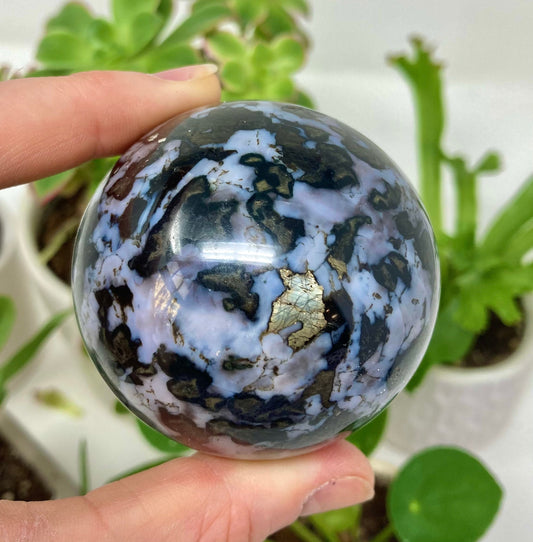Indigo Gabbro Crystal Sphere / Natural Stone