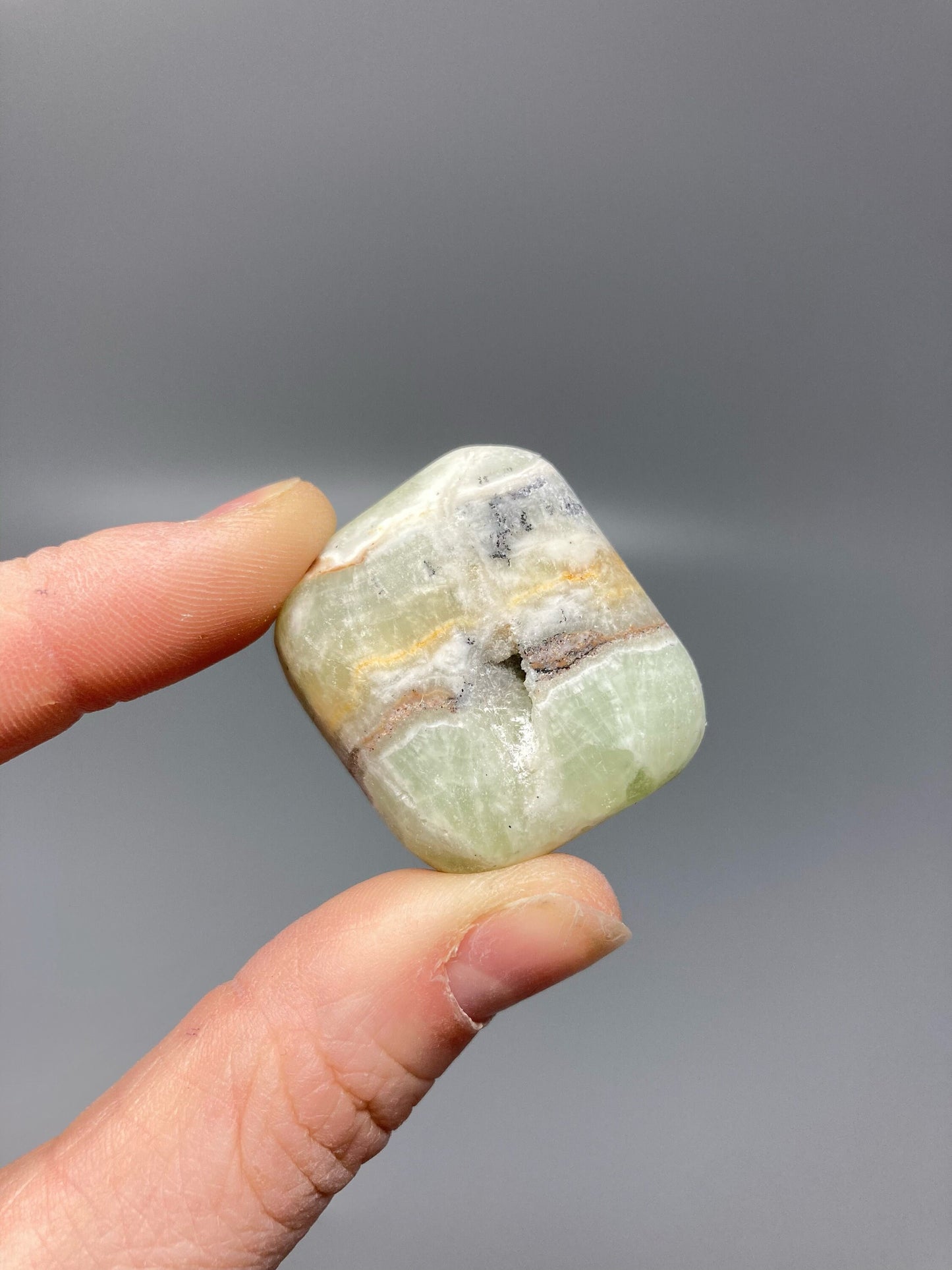 Natural Aqua Calcite Tumbled Stone/ Mental Clarity/ Stress Relief