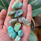 Genuine Real Peruvian Turquoise Tumbled Stone / Genuine Turquoise /Spirit Guide/ Throat Chakra