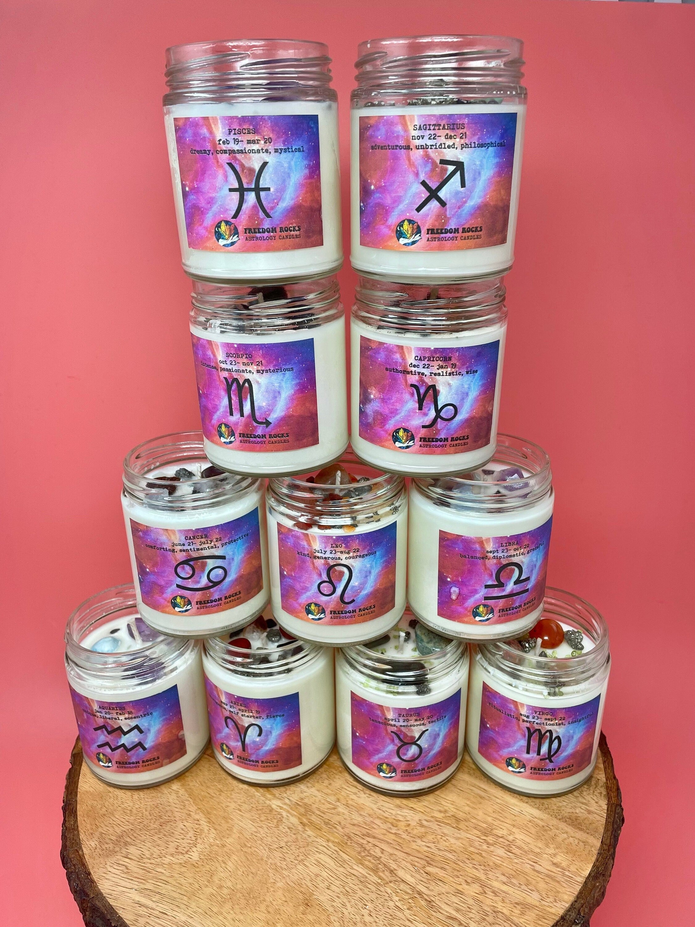 Freedom Rocks Crystal Zodiac Candles