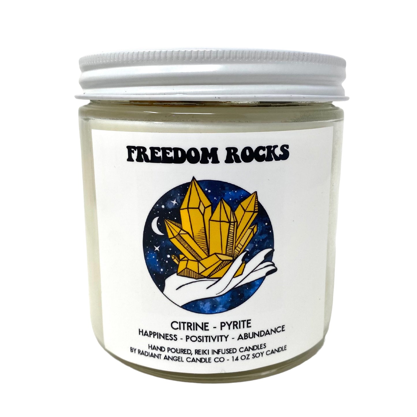 Freedom Rocks Crystal Candles // Intuitive Intentional candles hand poured in NJ with Love.