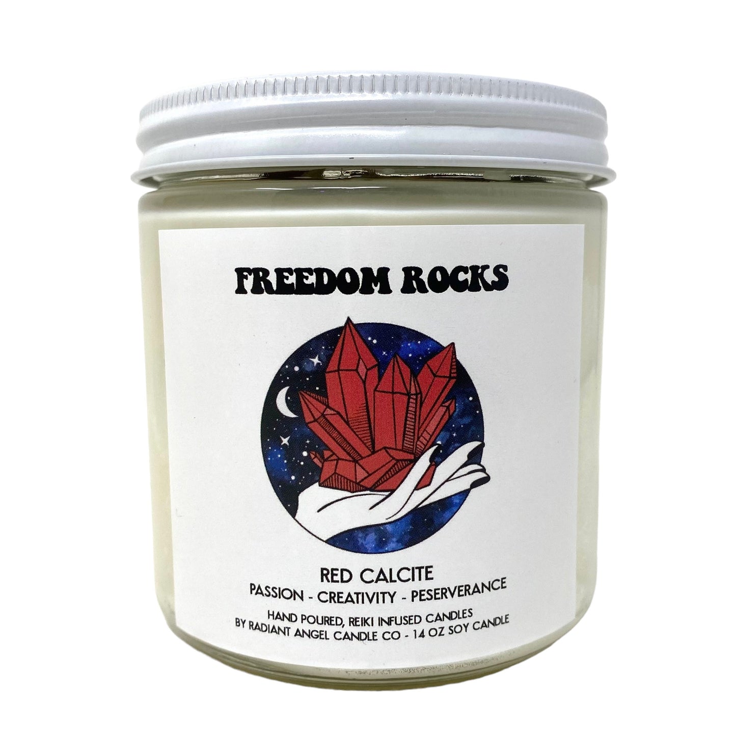 Freedom Rocks Crystal Candles // Intuitive Intentional candles hand poured in NJ with Love.