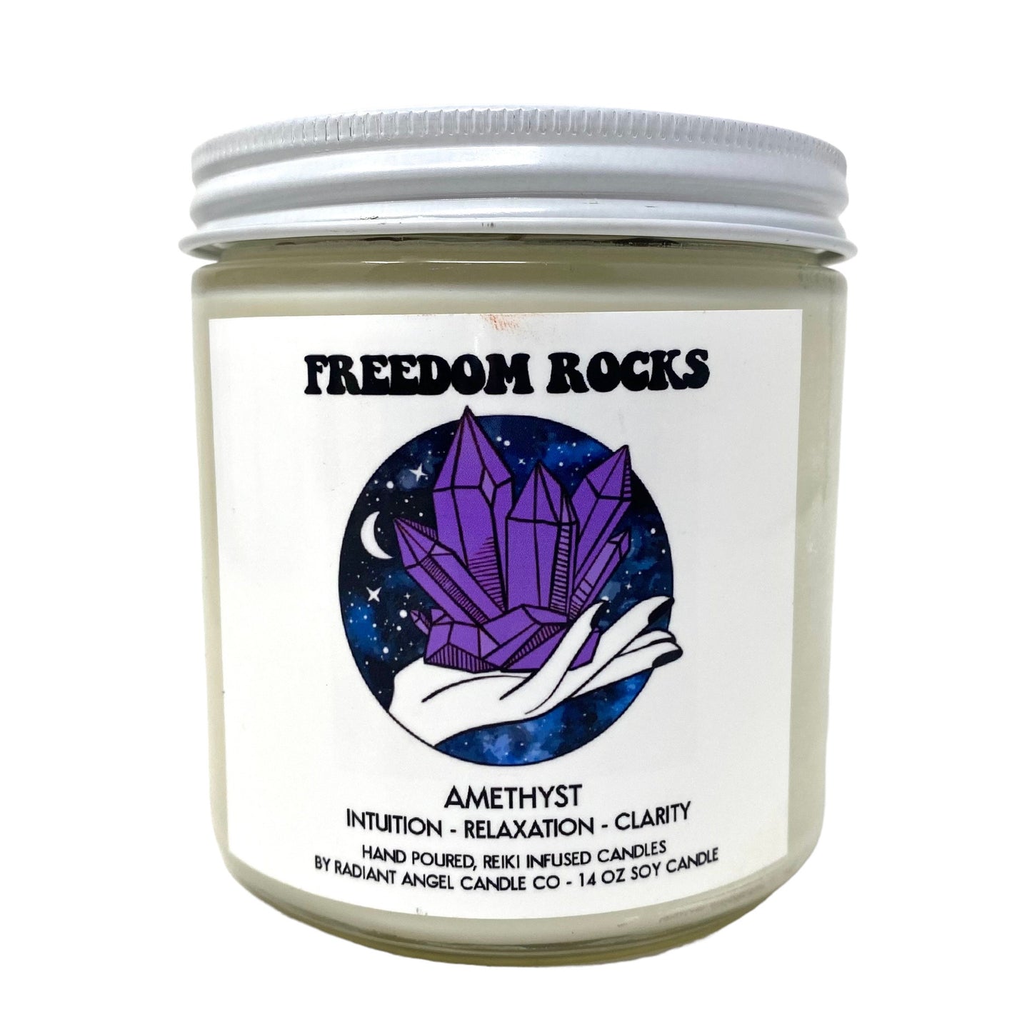 Freedom Rocks Crystal Candles // Intuitive Intentional candles hand poured in NJ with Love.