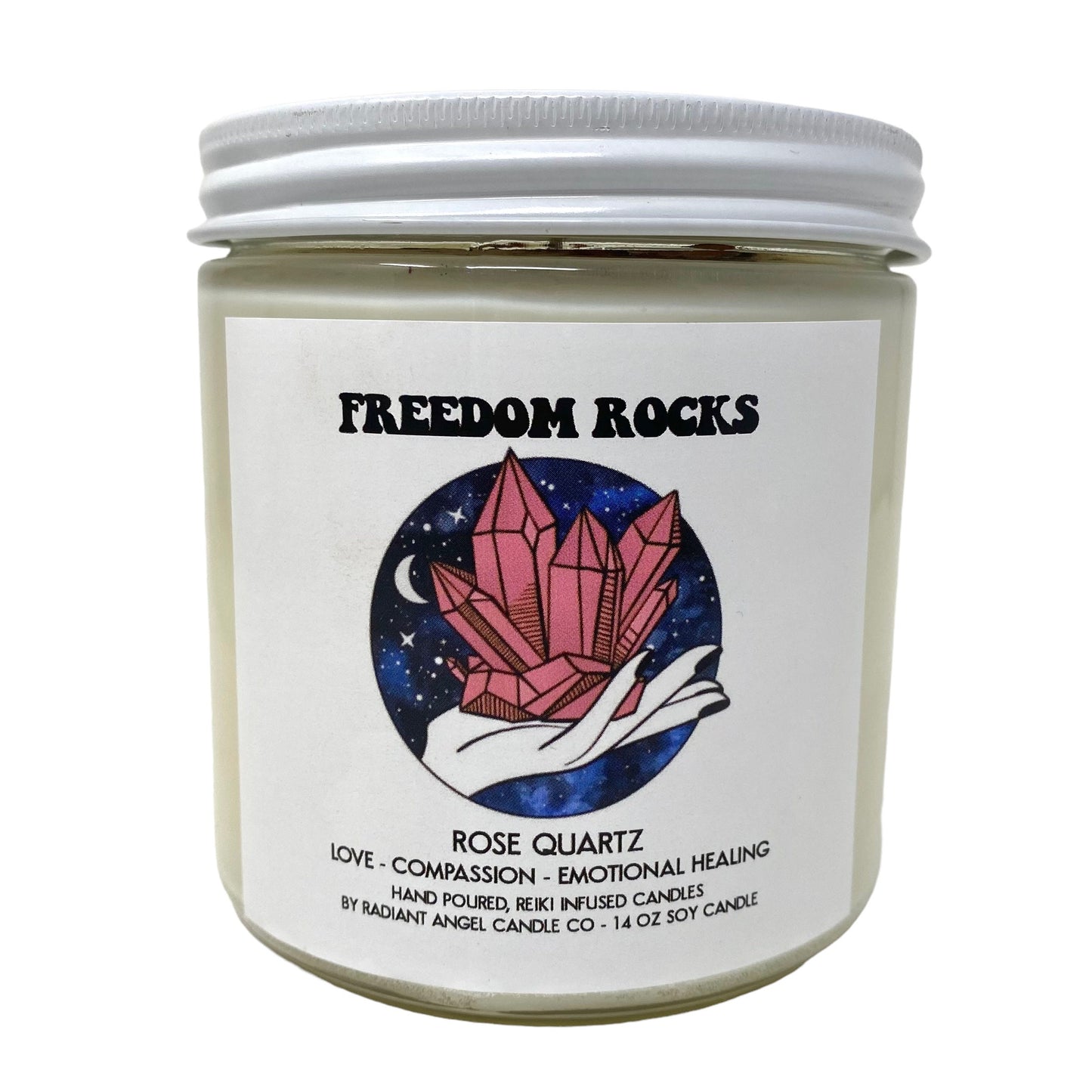 Freedom Rocks Crystal Candles // Intuitive Intentional candles hand poured in NJ with Love.