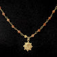 Sun Charm on a Gold Plated Sunstone Necklace