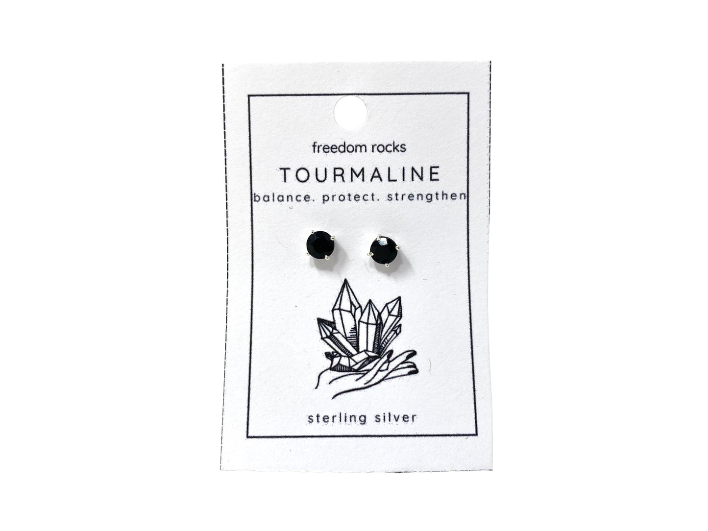 Faceted Crystal Sterling Silver Stud Earrings